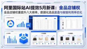 （18556期）阿里国际站AI提效5月新课：金品店铺权重提升八大榜单，数据化选品复盘与橱窗利用率优化-网创资源
