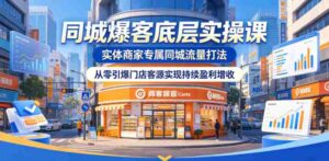 同城爆客底层实操课,实体商家专属同城流量打法,从零引爆门店客源实现持续盈利增收-网创资源