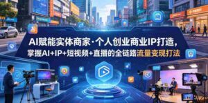 AI赋能实体商家·个人创业商业IP打造,掌握AI+IP+短视频+直播的全链路流量变现打法-网创资源