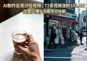 AI制作反常识短视频,72条视频涨粉102.4W,流量火爆,详细项目拆解-网创资源