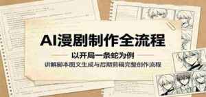 AI漫剧制作全流程:以开局一条蛇为例,讲解脚本图文生成与后期剪辑完整创作流程-网创资源