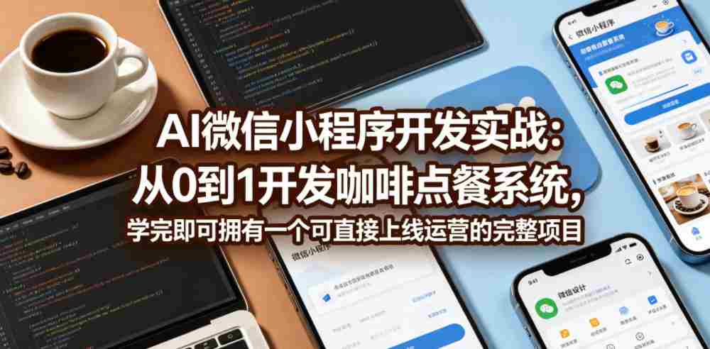 AI微信小程序开发实战：从0到1开发咖啡点餐系统，学完即可拥有一个可直接上线运营的完整项目
