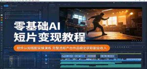 零基础AI短片变现教程:软件认知搭配实操演练,完整流程产出作品稳定获取副业收入-网创资源