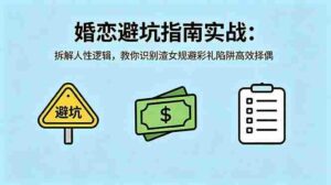 （18589期）付费文章：婚恋避坑指南实战：拆解人性逻辑，教你识别渣女规避彩礼陷阱高效择偶-网创资源