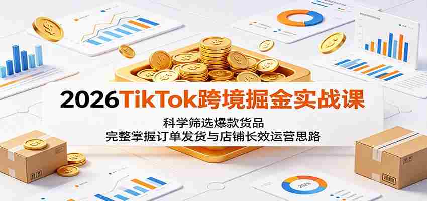 图片[1]-2026TikTok跨境掘金实战课：科学筛选爆款货品，完整掌握订单发货与店铺长效运营思路
