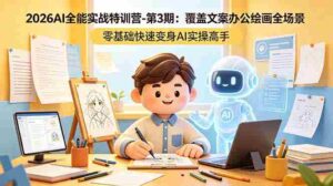 (18573期)2026AI全能实战特训营-第3期:覆盖文案办公绘画全场景 零基础快速变身AI实操高手-网创资源
