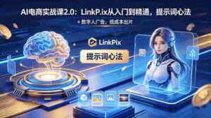 （18655期）AI 电商实战课2.0｜LinkPix 从入门到精通，提示词心法 + 数字人广告，低成本出片-网创资源