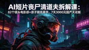 (18649期)AI短片《丧尸清道夫》拆解课:82个镜头电影感+原子朋克美学,7天3000元国产天花板-网创资源
