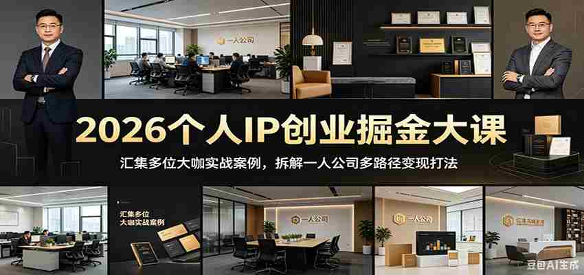 图片[1]-2026个人IP创业掘金大课：汇集多位大咖实战案例，拆解一人公司多路径变现打法