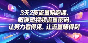 3天2夜流量陪跑课,解锁短视频流量密码,让努力看得见,让流量賺得到-网创资源