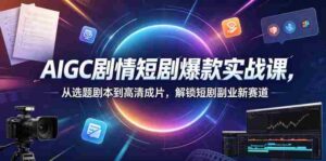 AIGC剧情短剧爆款实战课,从选题剧本到高清成片,解锁短剧副业新赛道-网创资源