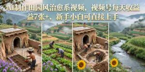 AI制作田园风治愈系视频,视频号每天收益7张+,新手小白可直接上手-网创资源