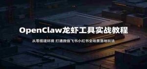 OpenClaw龙虾工具实战教程:从零搭建环境,打通微信飞书小红书全场景落地玩法-网创资源