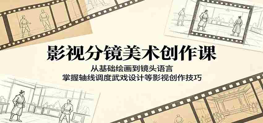 图片[1]-影视分镜美术创作课：从基础绘画到镜头语言，掌握轴线调度武戏设计等影视创作技巧