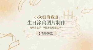 小众蓝海赛道，生日涂鸦图片制作，简单易上手，单链接变现超12W+【详细教程】-网创资源