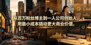 从百万粉丝博主到一人公司创始人,用最小成本撬动更大商业价值-网创资源