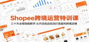 Shopee跨境运营特训课：三十天全程陪跑教学，从开店选品投流打造盈利跨境店铺-网创资源