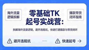 （18189期）零基础 TK 起号实战营：拆解海外流量逻辑，避开违规坑，快速打通爆款与带货闭环-网创资源