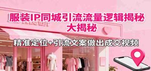 服装IP同城引流流量逻辑大揭秘，精准定位+引流文案做出成交视频-网创资源