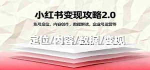 小红书变现攻略2.0：账号定位、内容创作，数据解读，企业号运营等-网创资源