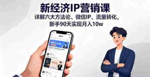 （16194期）新经济IP营销课：详解六大方法论、微信IP、流量转化，新手90天实现月入10w-网创资源
