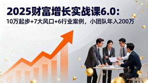 （16004期）2025财富增长实战课6.0：10万起步+7大风口+6行业案例，小团队年入200万-网创资源