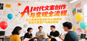 AI时代文案创作与变现全流程，从工具使用者进阶为AI指挥官，实现文案量产与商业变现-网创资源