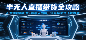 半无人直播带货全攻略：AI音咖智能配音+数字人出镜，解决账号矩阵与平台违规难题-网创资源