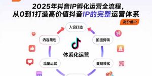 （15610期）2025年抖音IP孵化运营全流程，从0到1打造高价值抖音IP的完整运营体系-网创资源