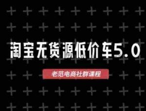 淘宝无货源价车5.0，​2025最新VIP淘宝无货源课程，1688代发，蓝海选品，零成本创业首选（更新）-网创资源