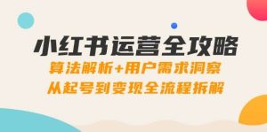 小红书运营全攻略：算法解析+用户需求洞察，从起号到变现全流程拆解-网创资源