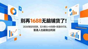 （18236期）别再1688无脑铺货了！2026淘宝无货源，五大核心+AI生图+高溢价打法，普通人也能做出利润-网创资源