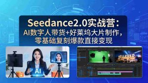 （18238期）Seedance2.0实战营：AI数字人带货+好莱坞大片制作，零基础复刻爆款直接变现-网创资源