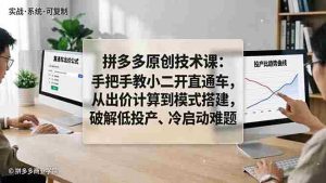 （18159期）拼多多原创技术课：手把手教小二开直通车，从出价计算到模式搭建，破解低投产、冷启动难题-网创资源
