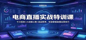 电商直播实战特训课：千川投放+小店随心推+选品憋单，快速掌握直播运营技巧-网创资源