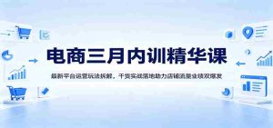 电商三月内训精华课：最新平台运营玩法拆解，干货实战落地助力店铺流量业绩双爆发-网创资源