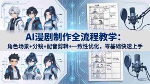 （18090期）AI漫剧制作全流程教学：角色场景+分镜+配音剪辑+一致性优化，零基础快速上手-网创资源