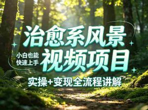 治愈系风景视频项目拆解，小白也能快速上手，实操+变现全流程讲解-网创资源