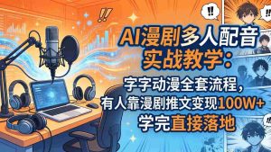 （18060期） AI漫剧多人配音实战教学：字字动漫全套流程，有人靠漫剧推文变现100W+，学完直接落地-网创资源