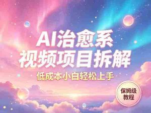 AI治愈系视频项目拆解，低成本小白轻松上手，保姆级教程-网创资源