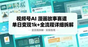 视频号AI漫画故事赛道单日变现1k+全流程详细拆解-网创资源