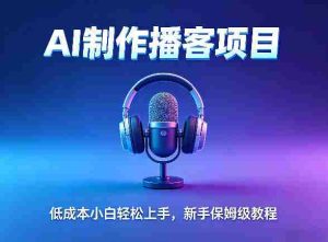 AI播客项目，零成本小白轻松上手，每天10分钟搞副业，新手保姆级教程-网创资源