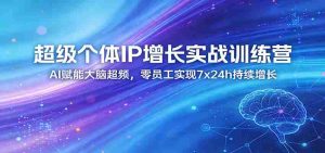超级个体IP增长实战训练营：AI赋能大脑超频，零员工实现7x24h持续增长（更新）-网创资源
