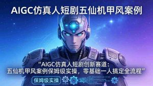 （17961期）AIGC仿真人短剧创新赛道：五仙机甲风案例保姆级实操，零基础一人搞定全流程-网创资源