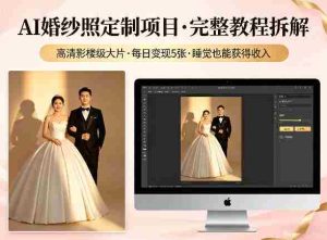 AI婚纱照定制项目，可生成高清影楼级大片，每日变现5张，睡觉也能获得收入【完整教程拆解】-网创资源