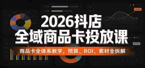 2026抖店全域商品卡投放课：商品卡全体系教学，预算、ROI、素材全拆解-网创资源