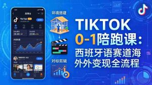 （17908期）TIKTOK 0-1 陪跑课：从环境搭建到刷对标剪辑，西班牙语赛道海外变现全流程-网创资源