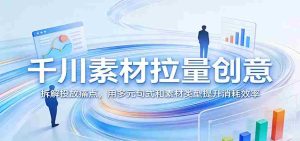 千川素材拉量创意：拆解投放痛点，用多元句式和素材类型提升消耗效率-网创资源