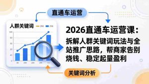 （17898期）2026直通车运营课：拆解人群关键词玩法与全站推广思路，帮商家告别烧钱、稳定起量盈利-网创资源