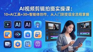 （17818期）AI 视频剪辑拍摄实操课：10+AI工具+30+智能体创作，从入门到变现全流程掌握-网创资源